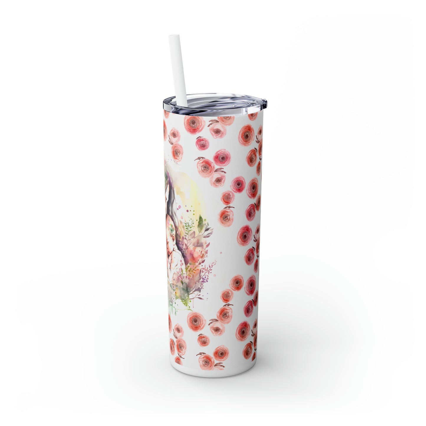 Skinny Tumbler with Straw, 20oz, Mum and Child