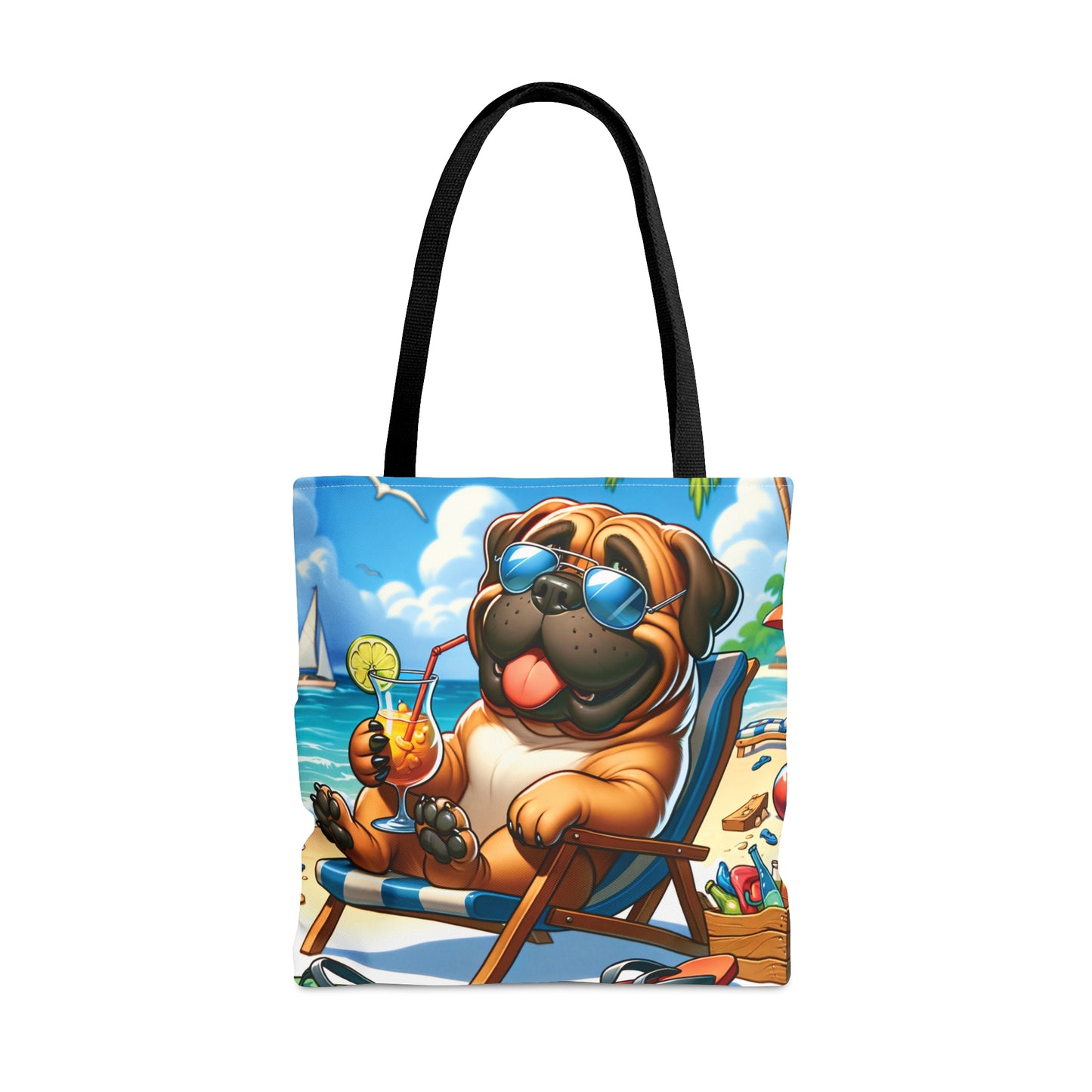 Tote Bag, Dog on Beach, BullMastiff, Tote bag, awd-1101