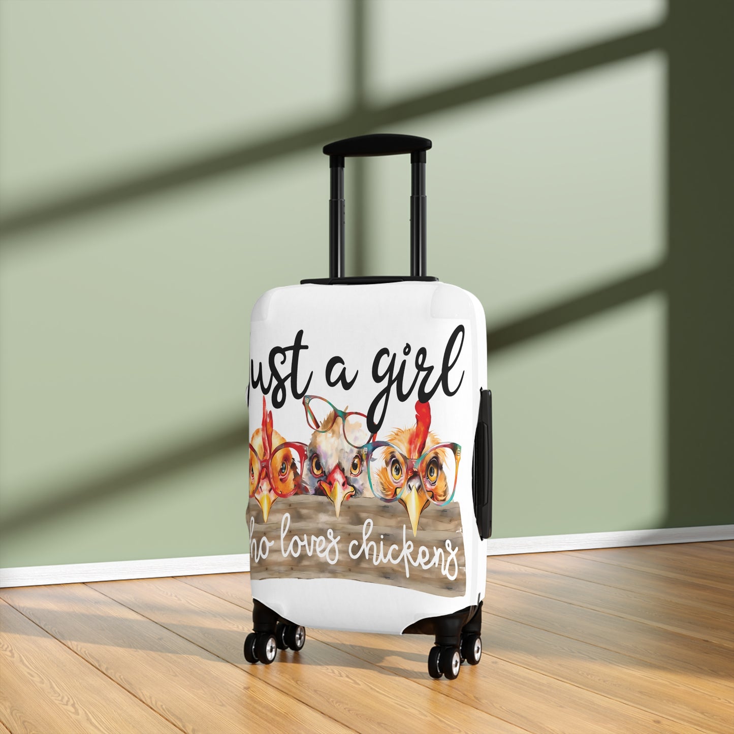 Luggage Cover, Just a Girl who Loves Chickens, awd-1175