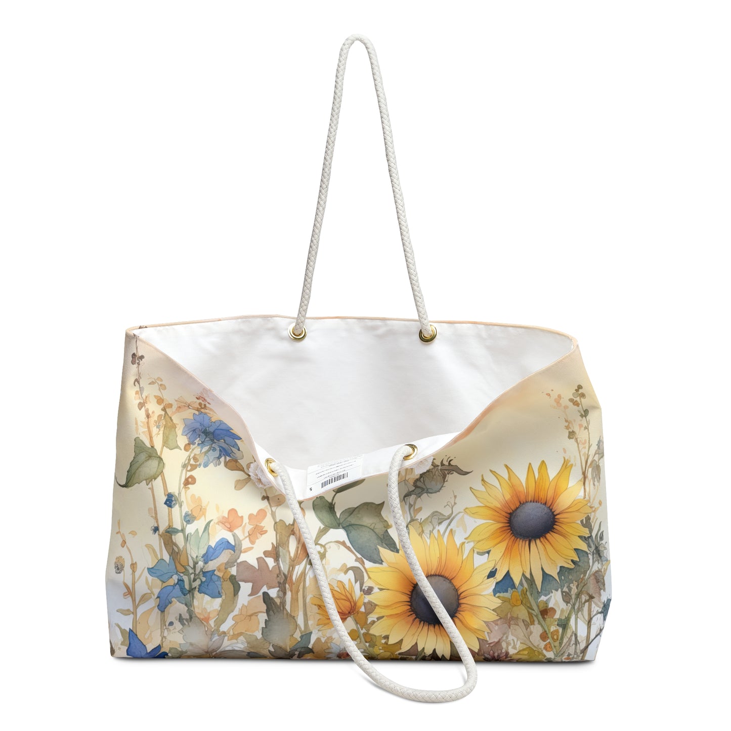 Personalised/Non-Personalised Weekender Bag, Floral, Sunflowers, Weekender Bag, Beach Bag, Book Bag