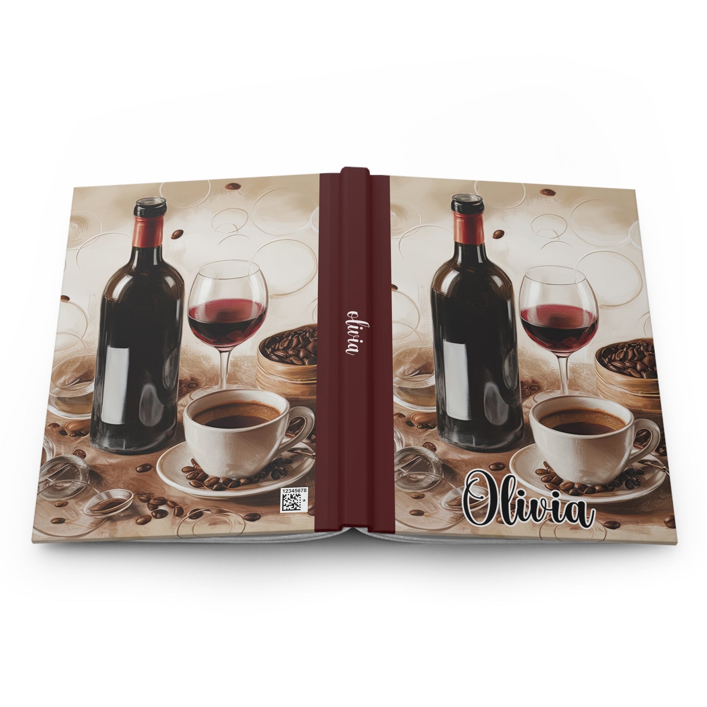 Personalised Hardcover Journal Matte, Wine, awd-1707