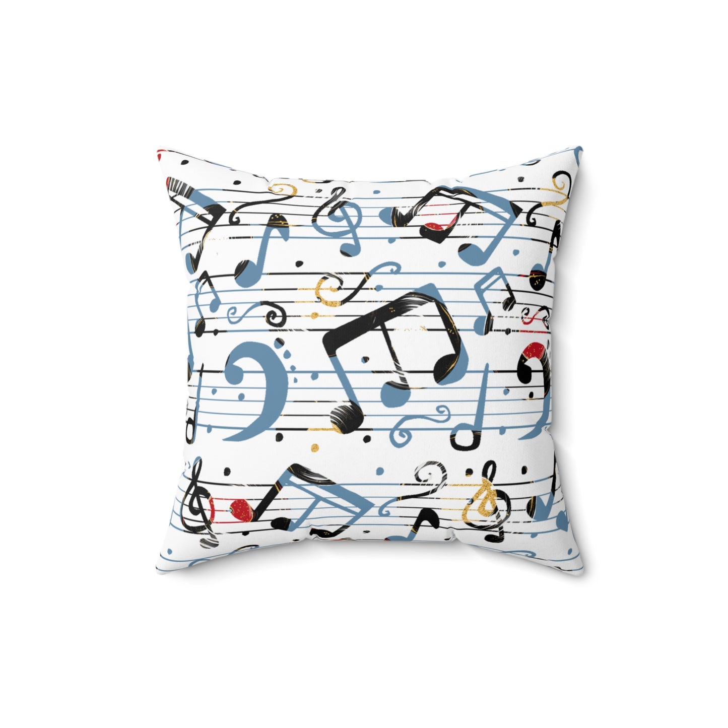 Spun Polyester Square Pillow, Music Cushion