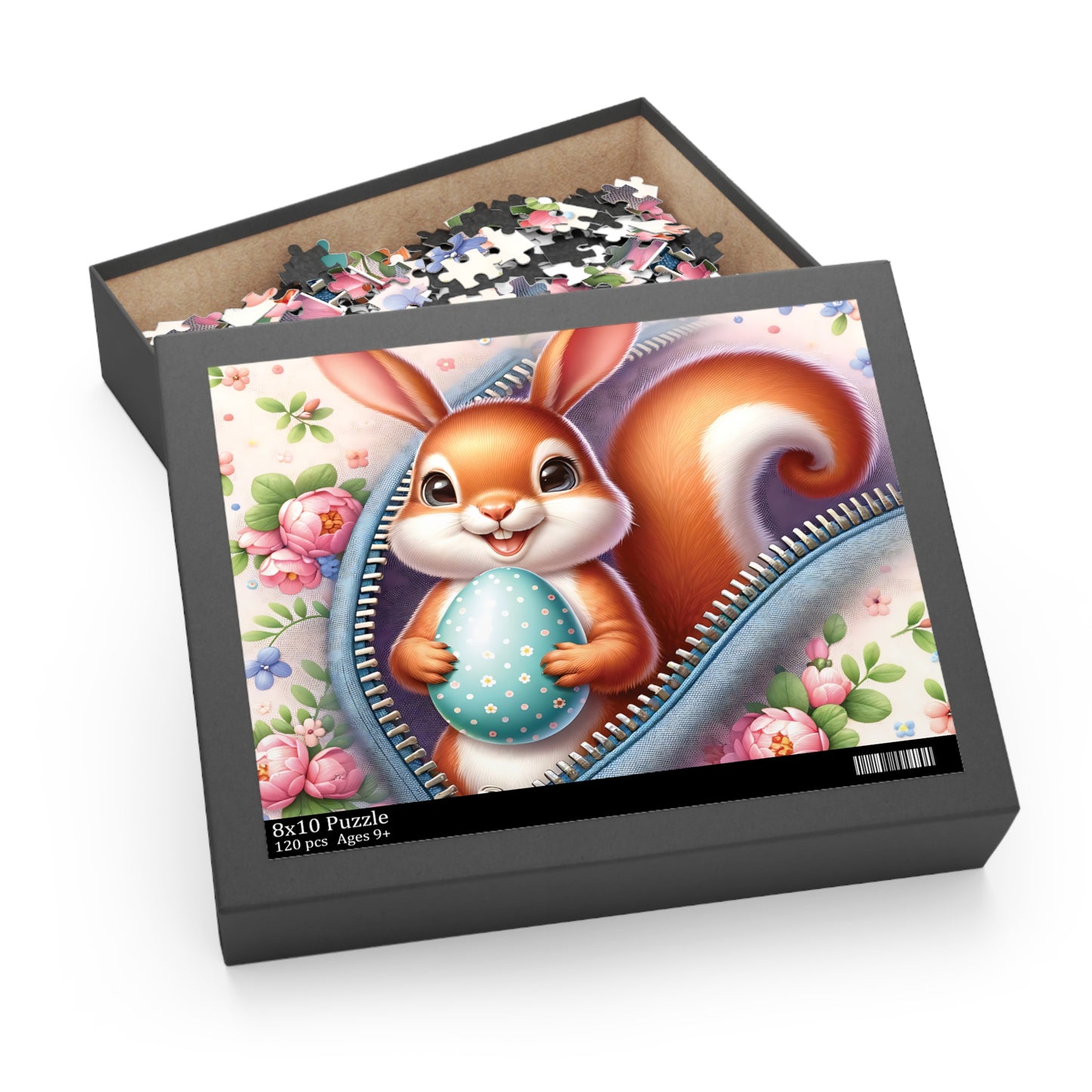 Personalised/Non-Personalised Puzzle, Easter, Squirrel with Bunny ears (120, 252, 500-Piece)