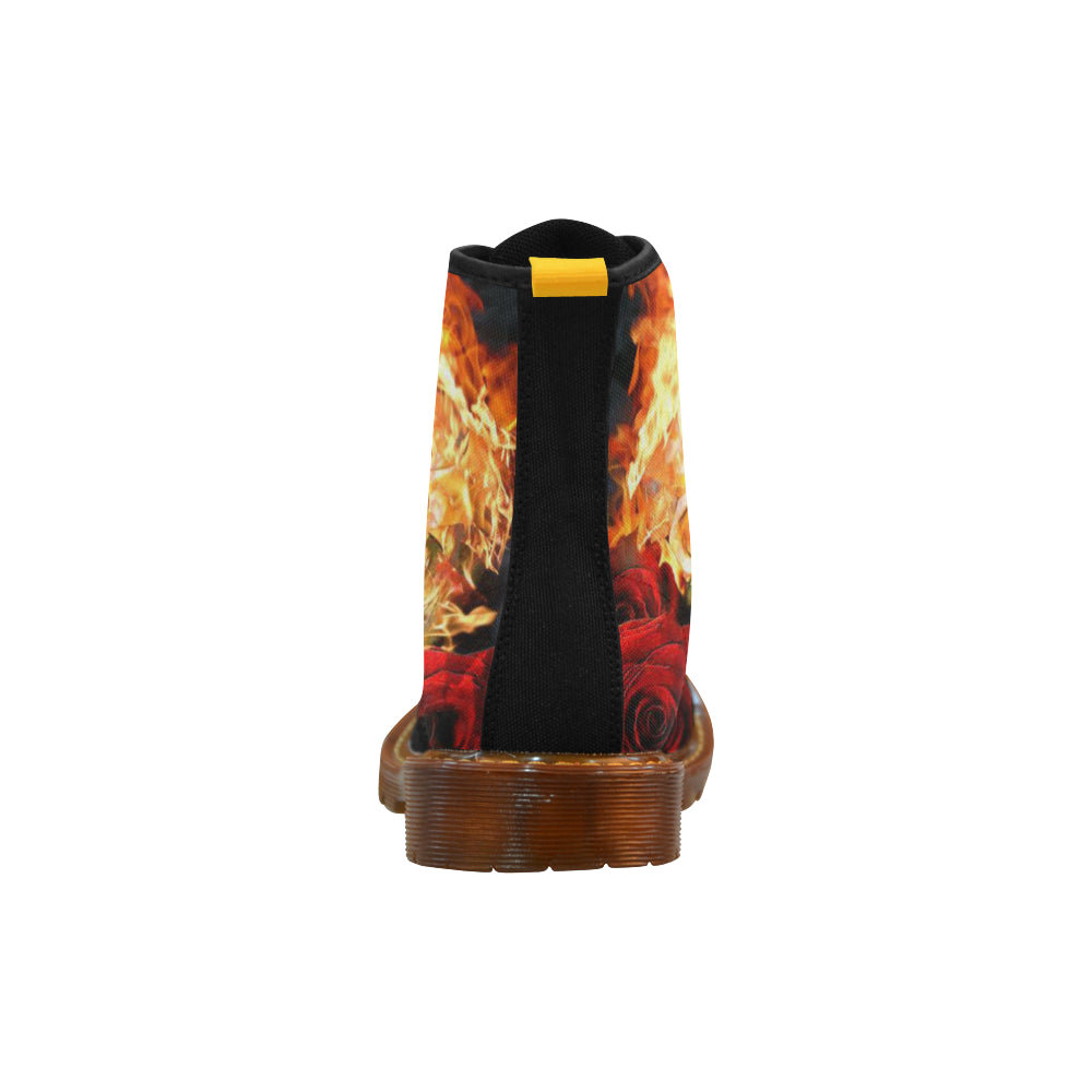 fire and skull Martin Boots For Women Model 1203H