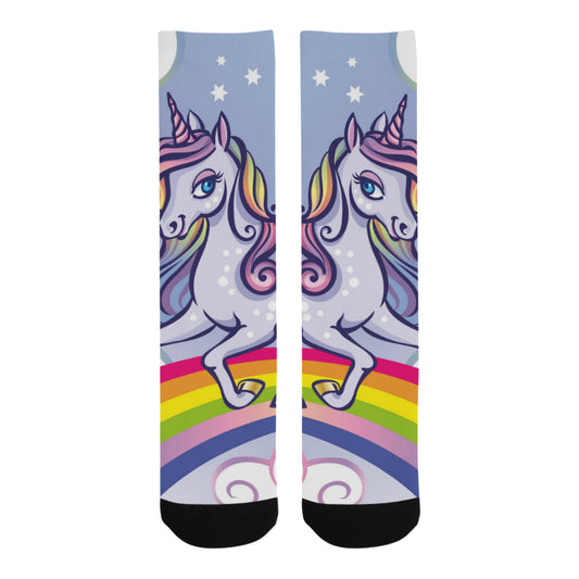 Cute unicorn stars rainbow Trouser Socks