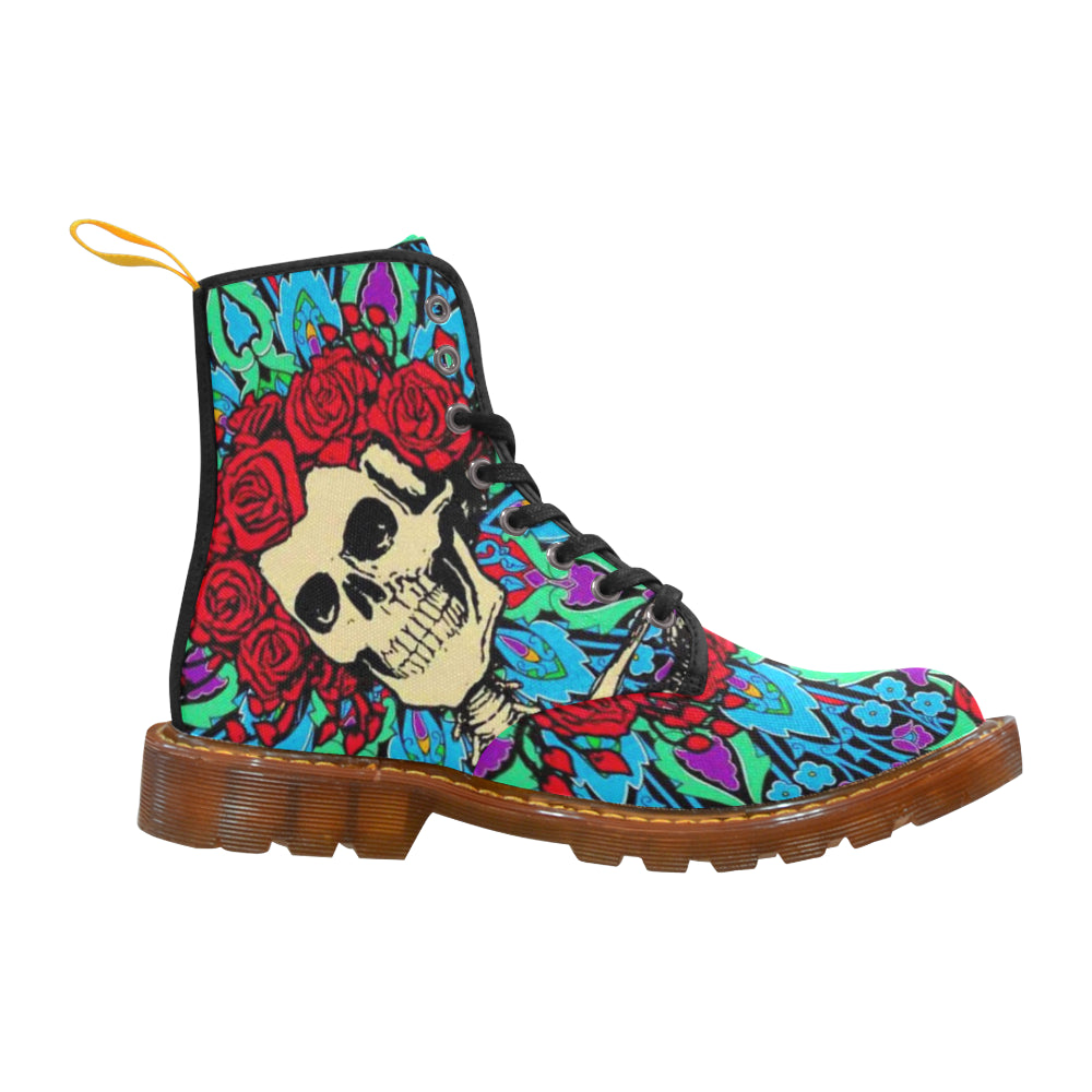 Flower Skull Martin Boots For Women Model 1203H
