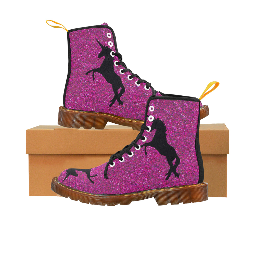 unicorn on pink glitter honey Martin Boots For Men Model 1203H