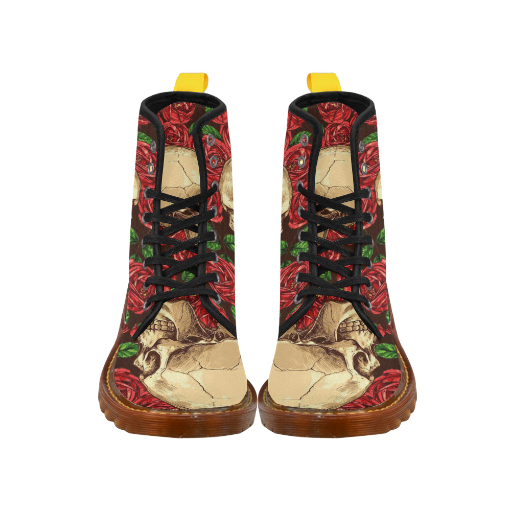 skull with rose Martin Boots For Women Model 1203H