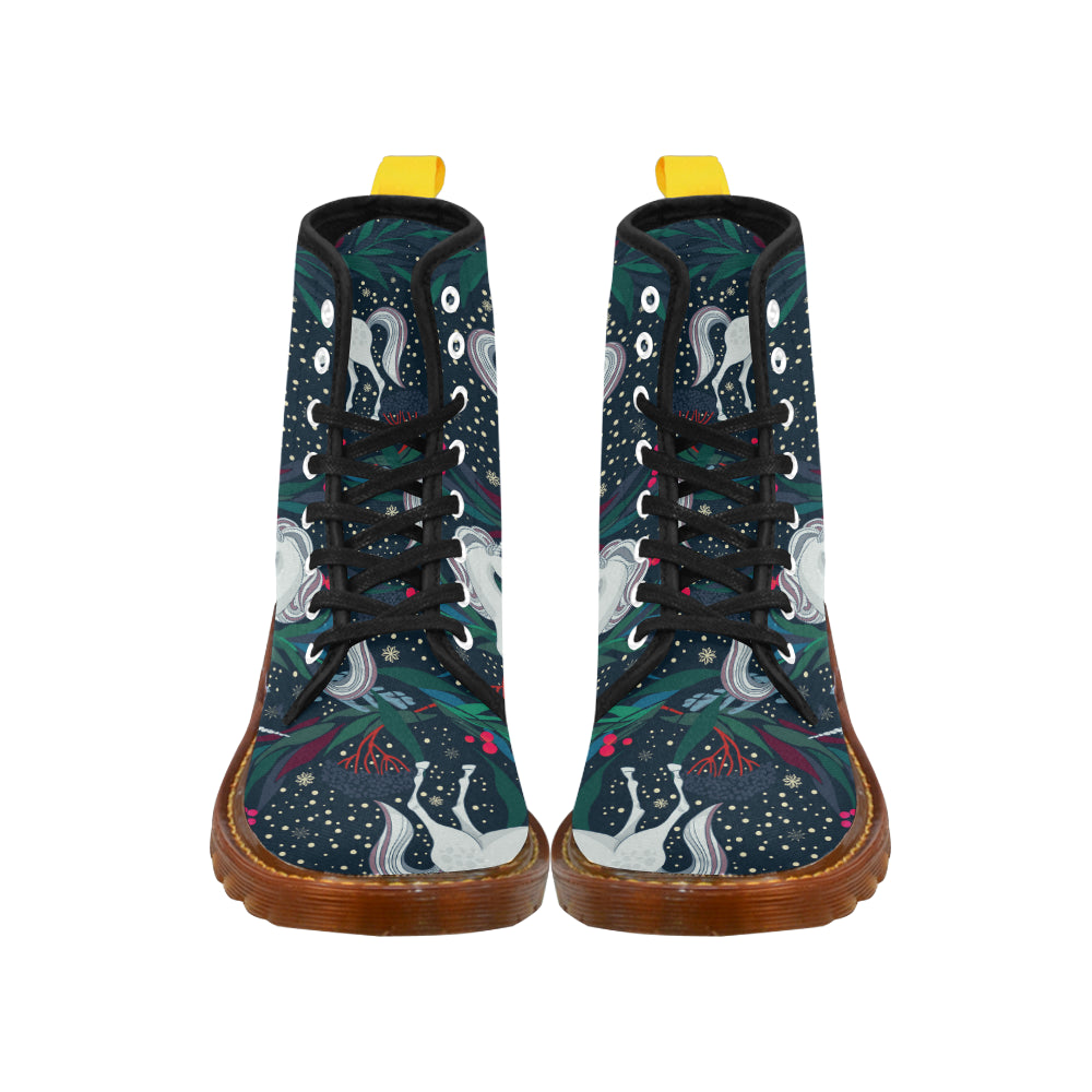 Fairy magic seamless vector pattern with unicorns Martin Boots For Women Model 1203H