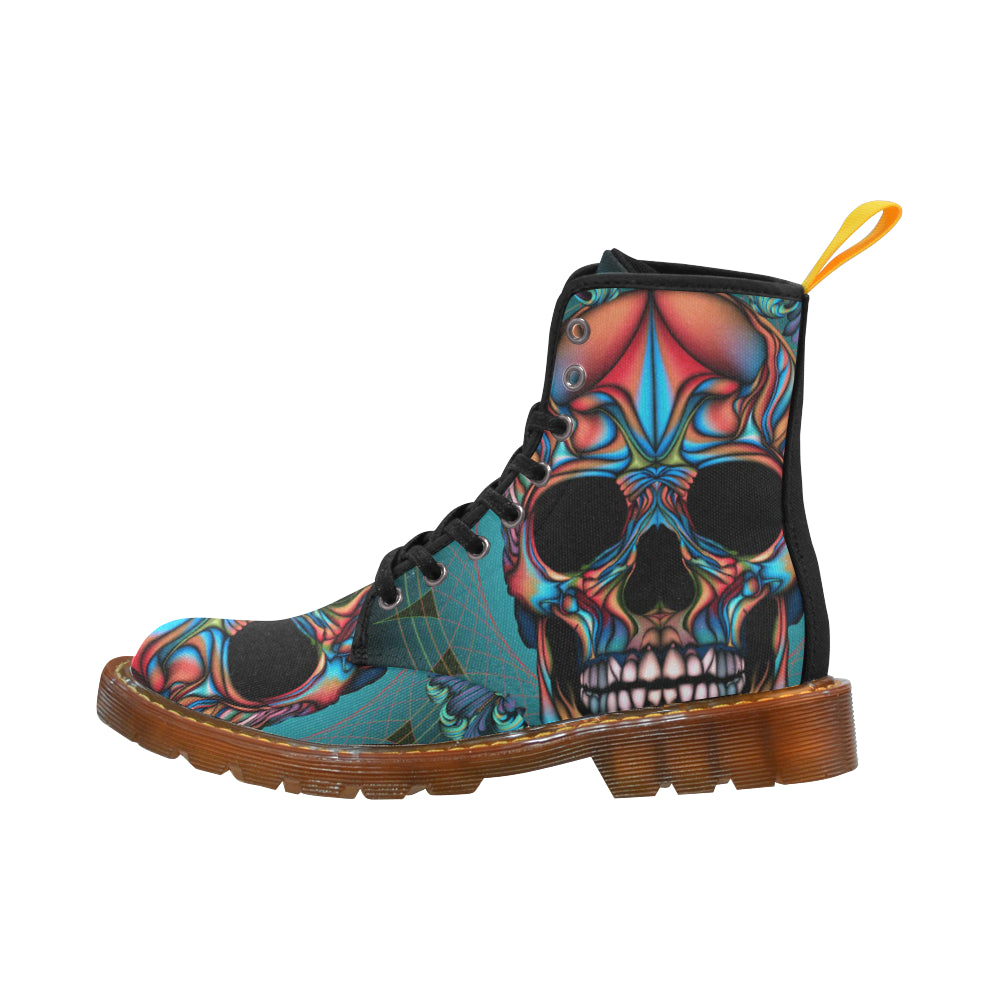 Martin Boots For Women Colourful Skull