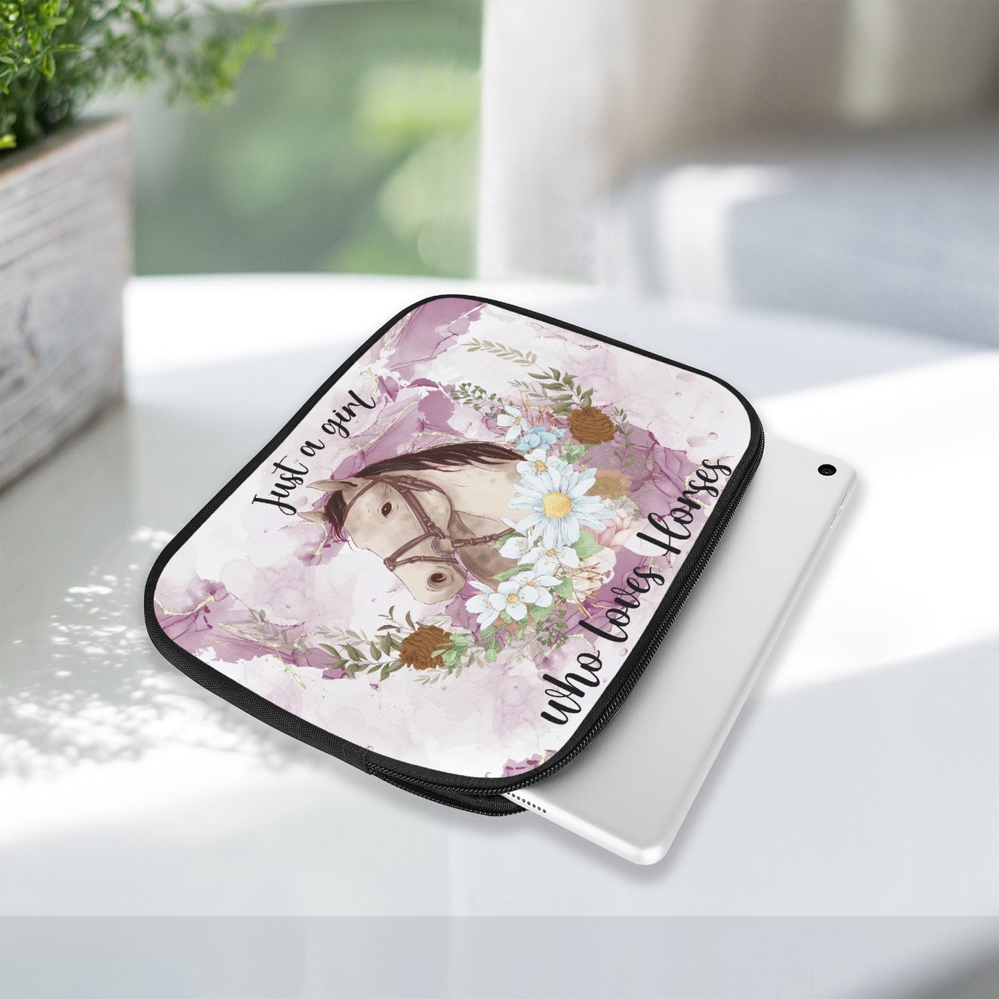 Tablet Sleeve - Just a Girl Who Loves Horses, awd-1351