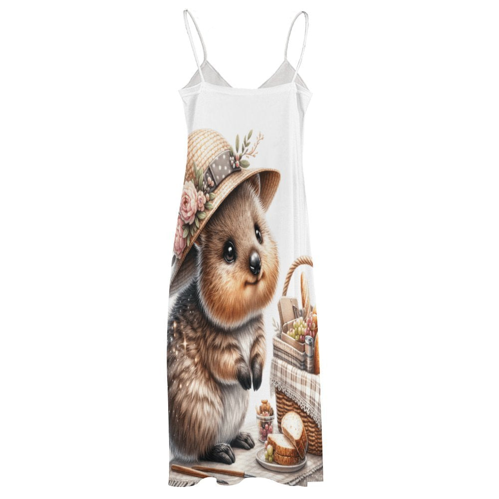 Australian Animals Quokka Spaghetti Strap Ankle-Length Dress Long dress