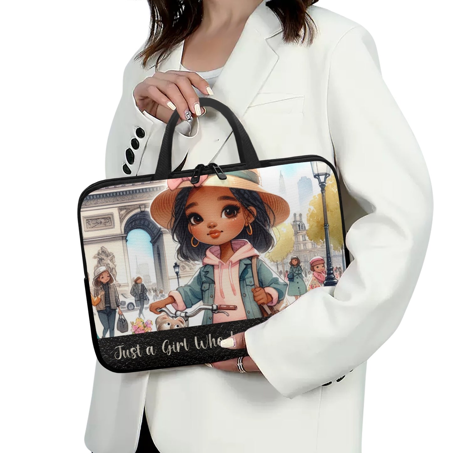 Laptop Sleeve - with handles - Just a Girl Who Loves Travelling