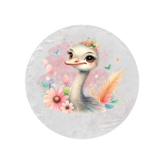 Round Blanket Personalised Ostrich
