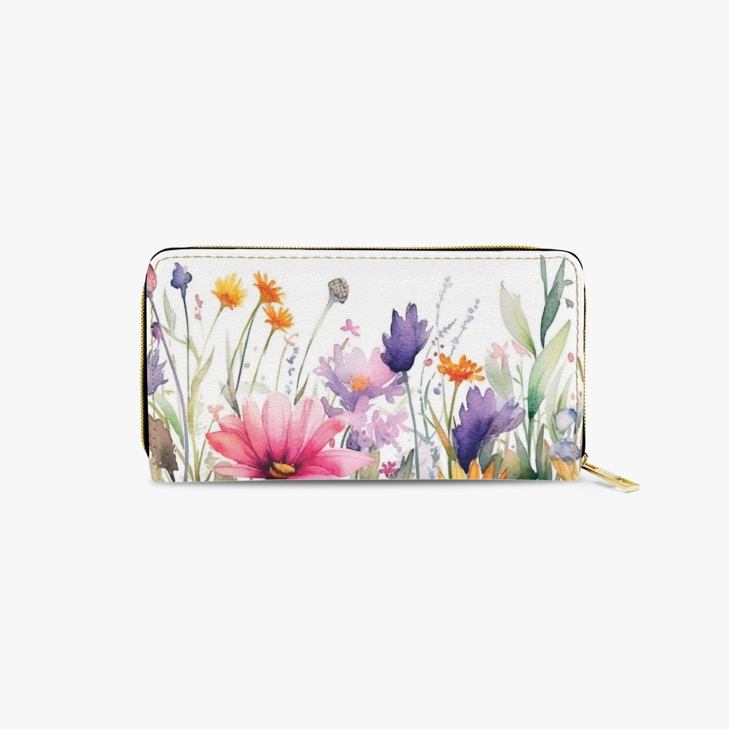 Long Type Zipper Purse - Floral