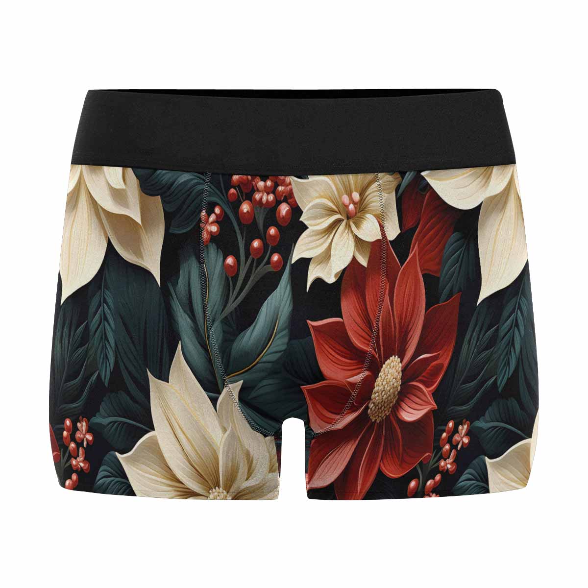 Red Poinsettia  AUS Men's Boxer Briefs (Made In AUS)