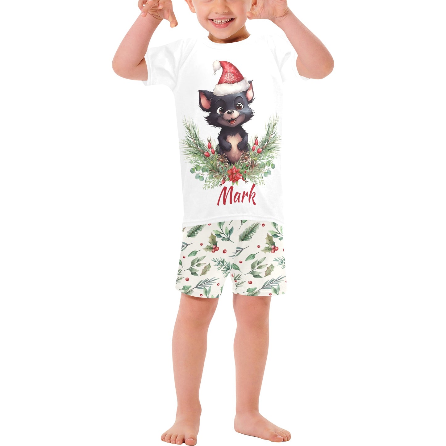 Personalised Australian Animals Christmas Matching Birthday Shirt and Short Sets