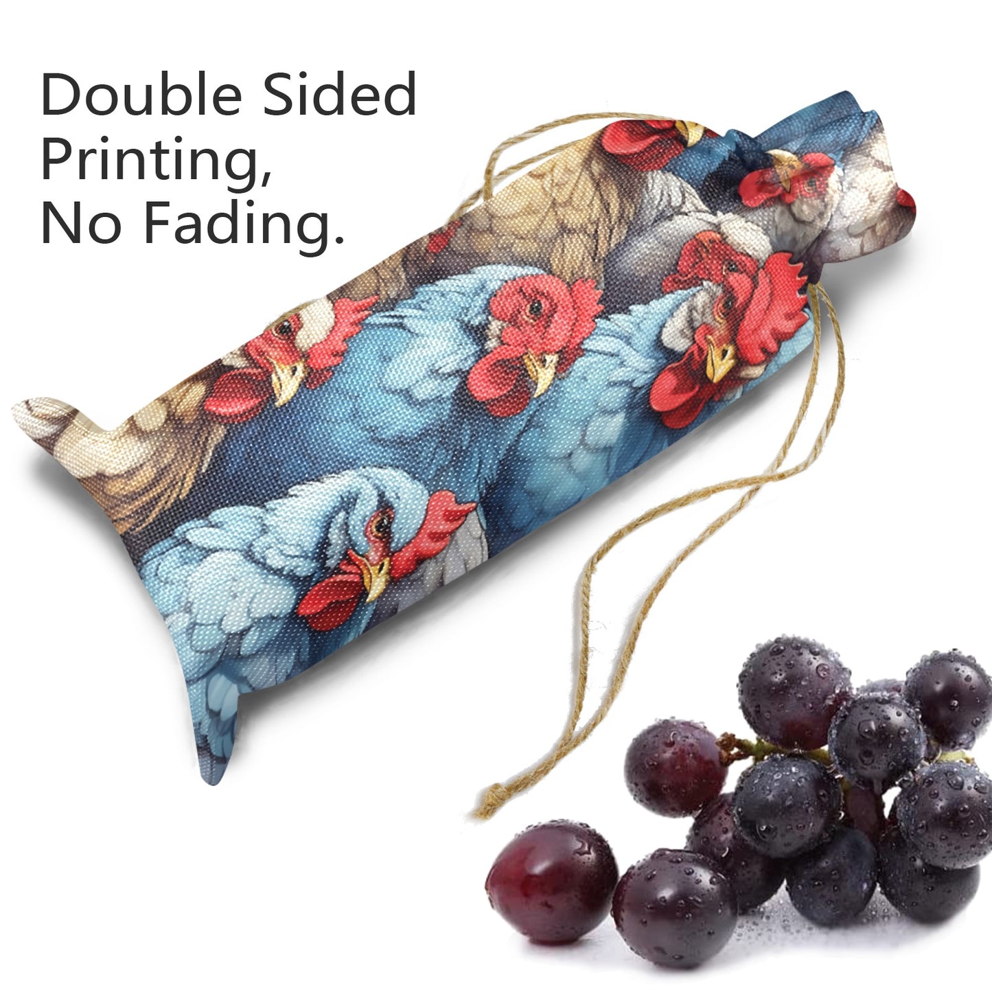 Roosters awd441 Linen Wine Bottle Bag