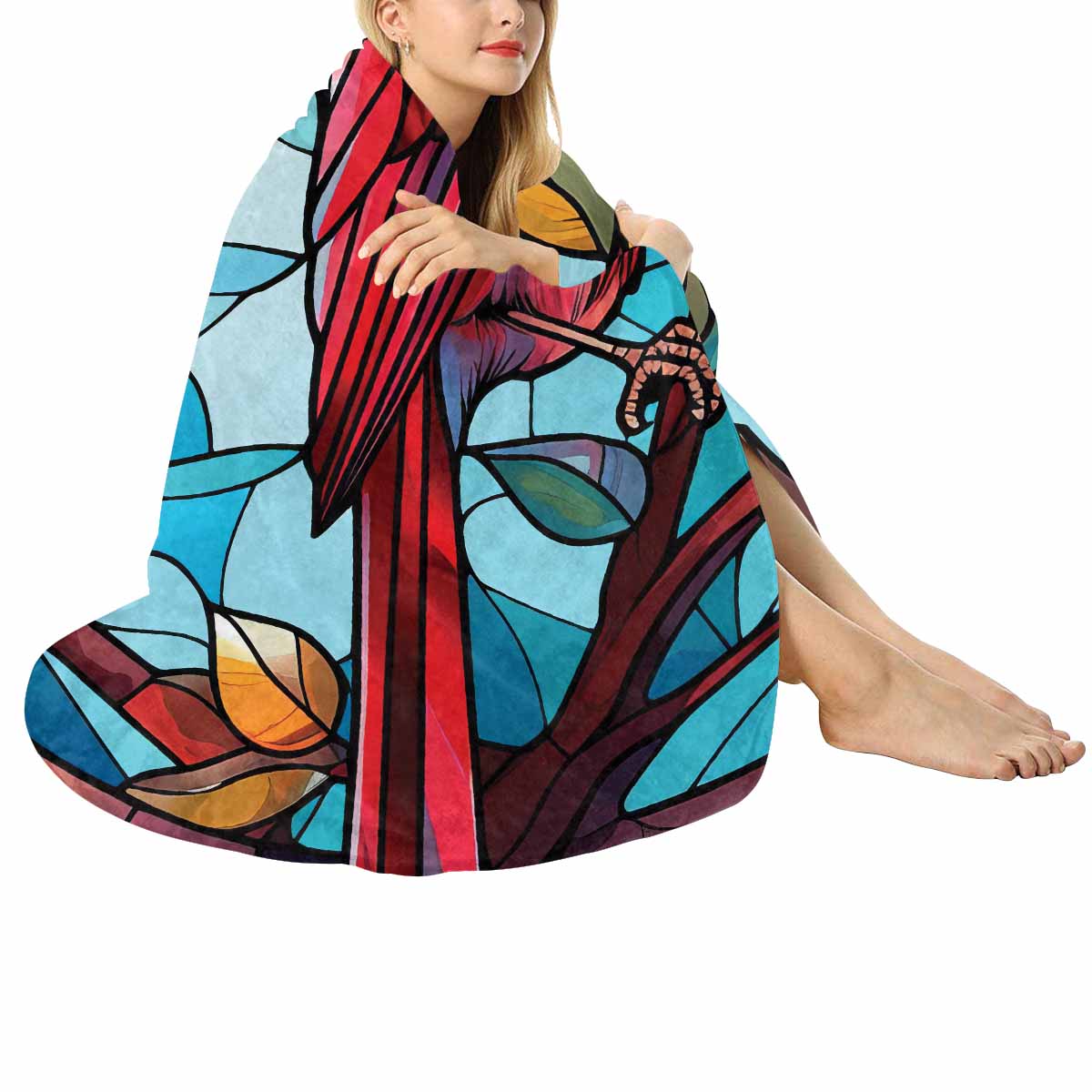 Cardinal_Awd35157  Circular Micro Fleece Blanket 47"