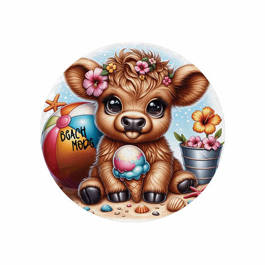 Highland Cow Awd35118  Circular Micro Fleece Blanket 47"