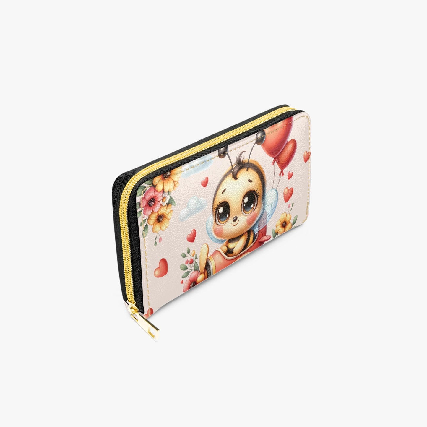 Long Type Zipper Purse - Bee in Plane