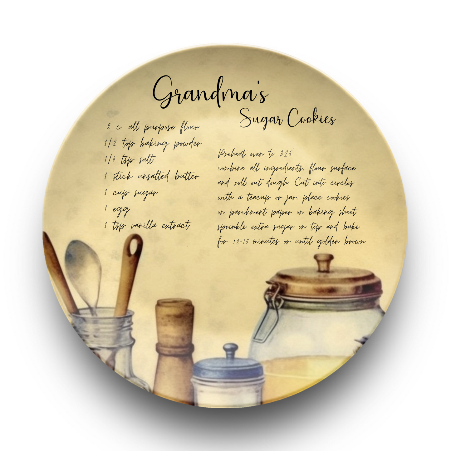 Personalised Handwritten Family Recipe Heirloom Plate/Platter