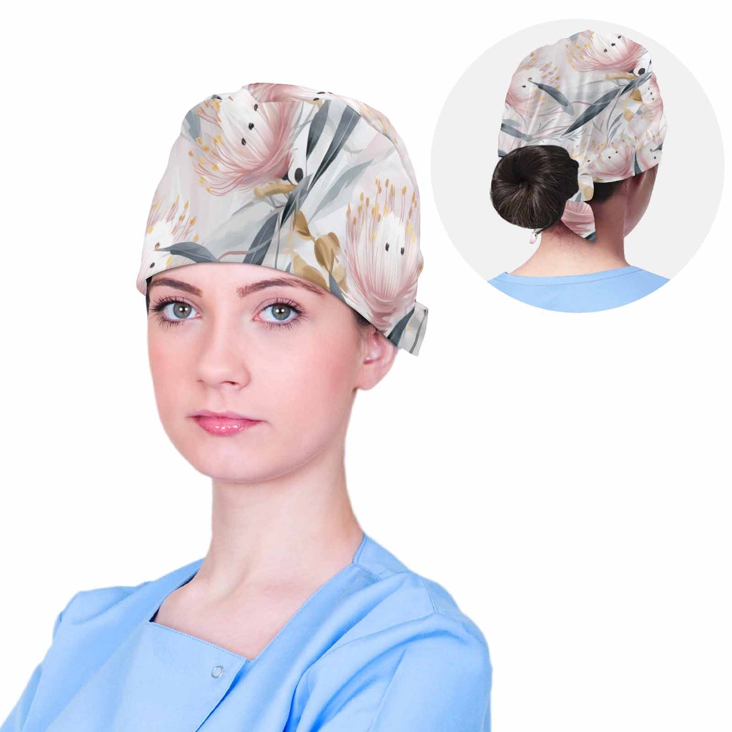 Nurse Scrub Cap Australian Floral 12  Scrub Cap