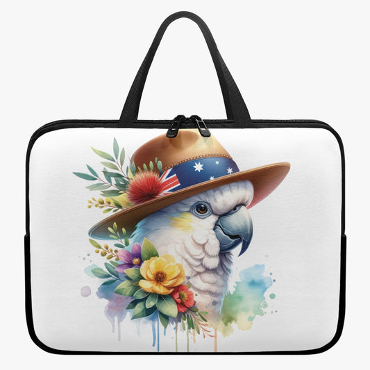 Laptop Sleeve with Handles - Australian Handles - Cockatoo