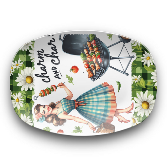 BBQ Platter Charm and Char 10"x14" Platter