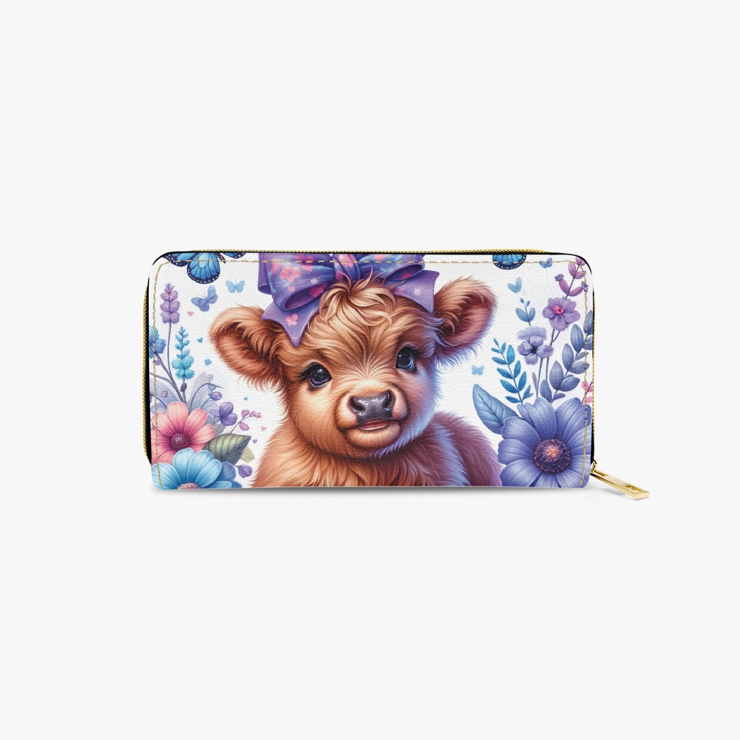 Long Type Zipper Purse - Highland Cow