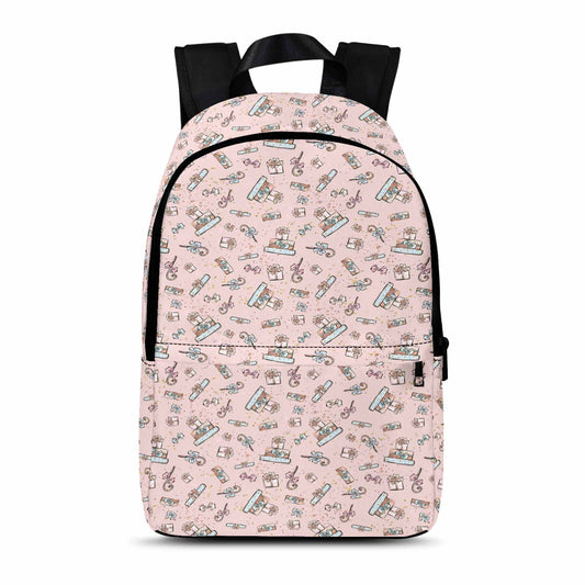 Pink Christmas Presents Adult Casual Backpack