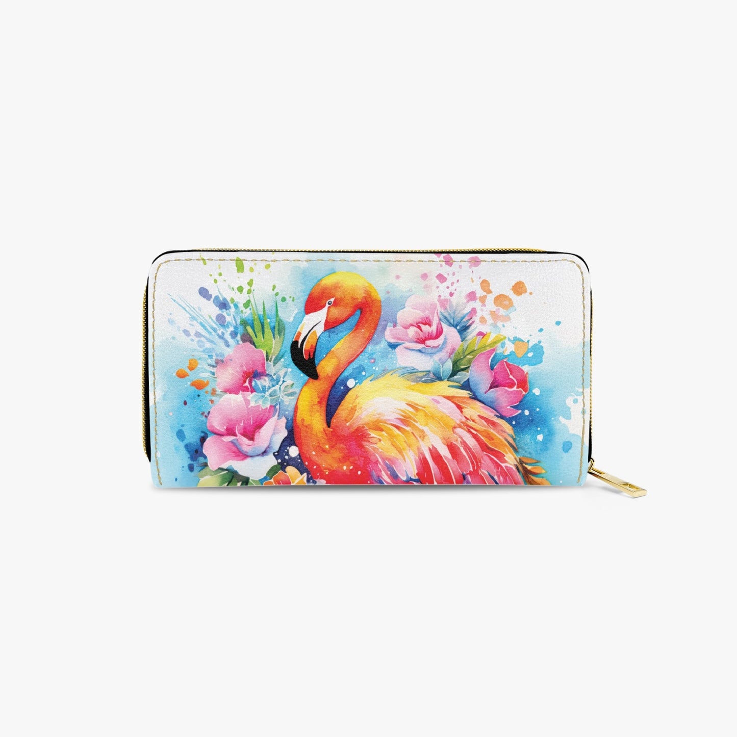 Long Type Zipper Purse - Flamingo