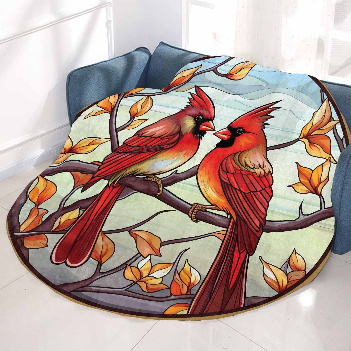 Mandalla_Awd35160  Circular Micro Fleece Blanket 47"