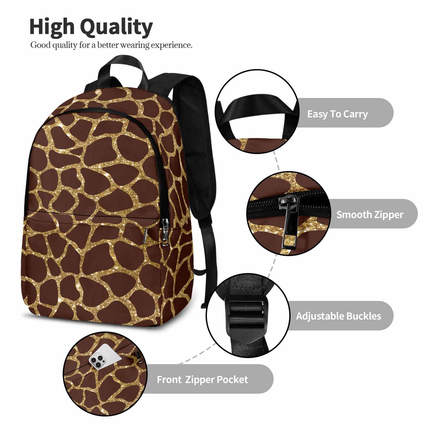 Animal print 6  Adult Casual Backpack