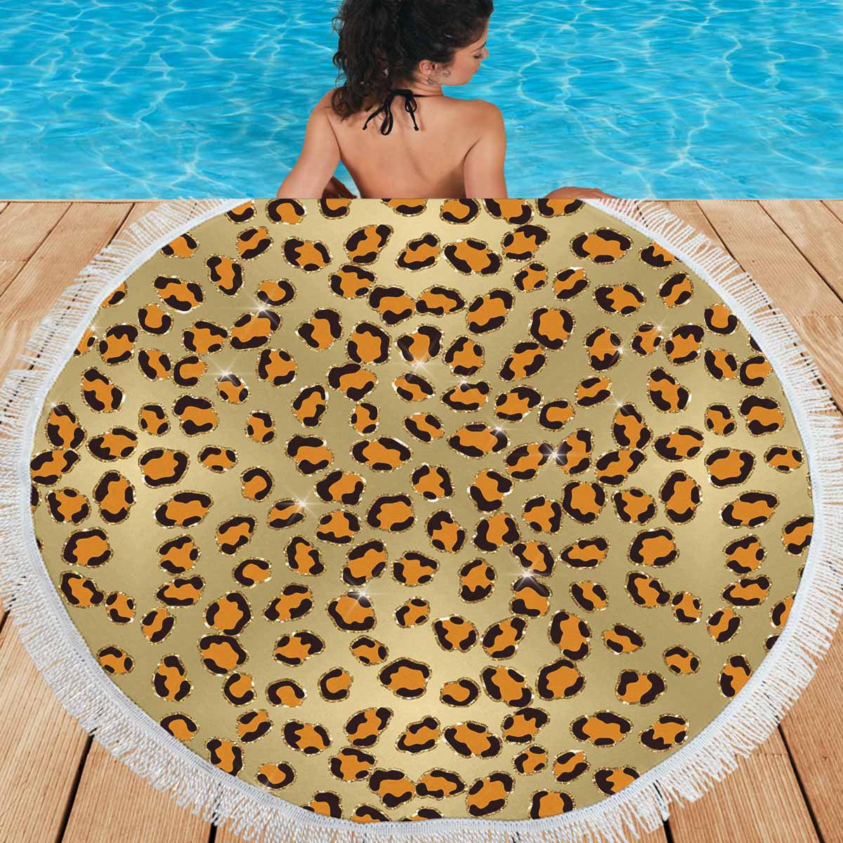 Animal Print 10  Circular Beach Shawl 59"