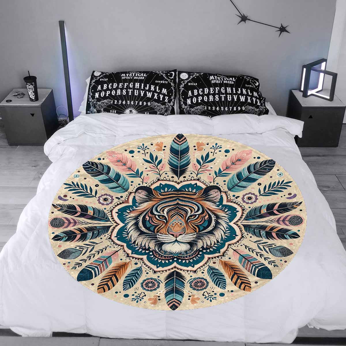 Mandella_Tiger_Awd35152  Circular Micro Fleece Blanket 60"