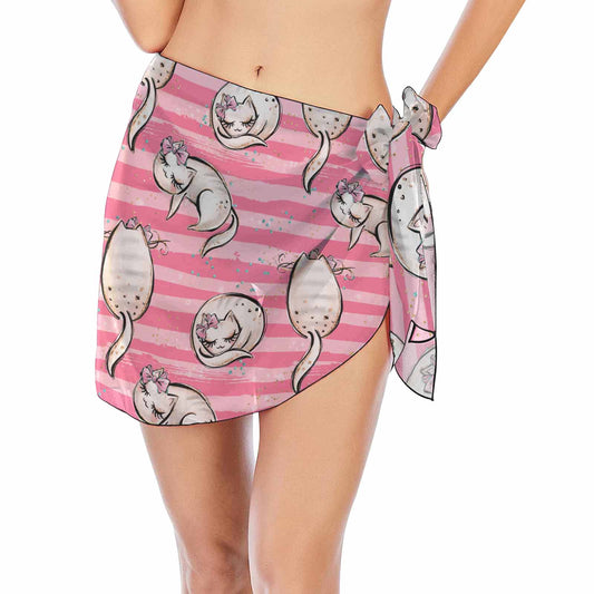 Pink Cats  Women's Beach Sarong Wrap