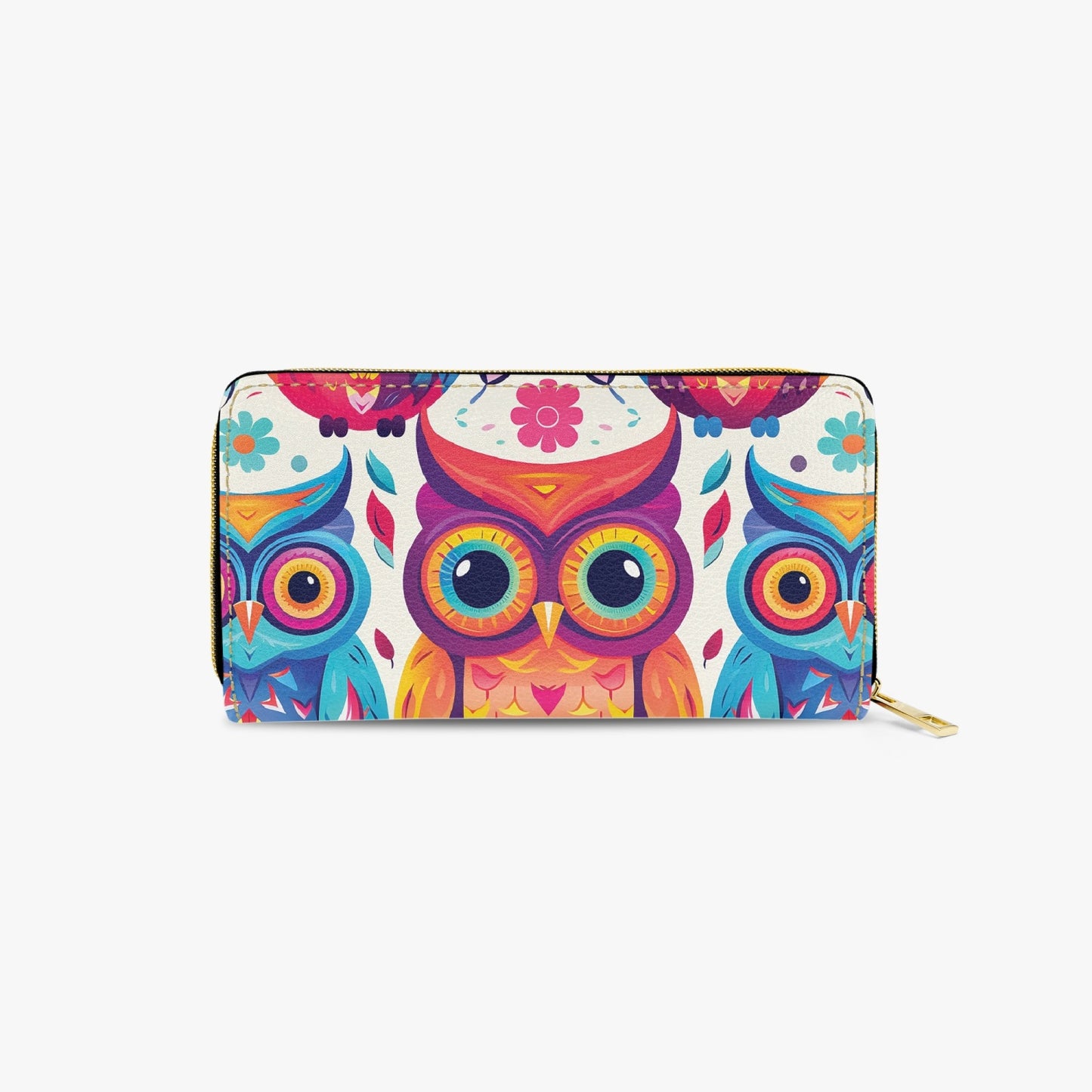 Long Type Zipper Purse - Owl