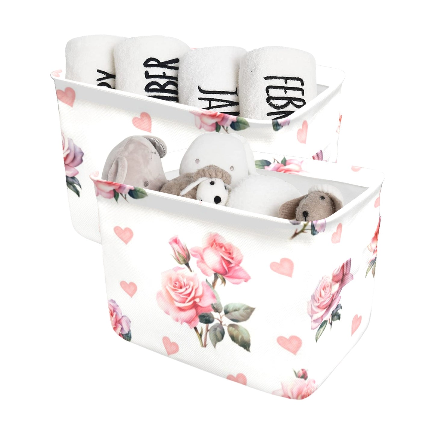 roses Fabric Storage Basket