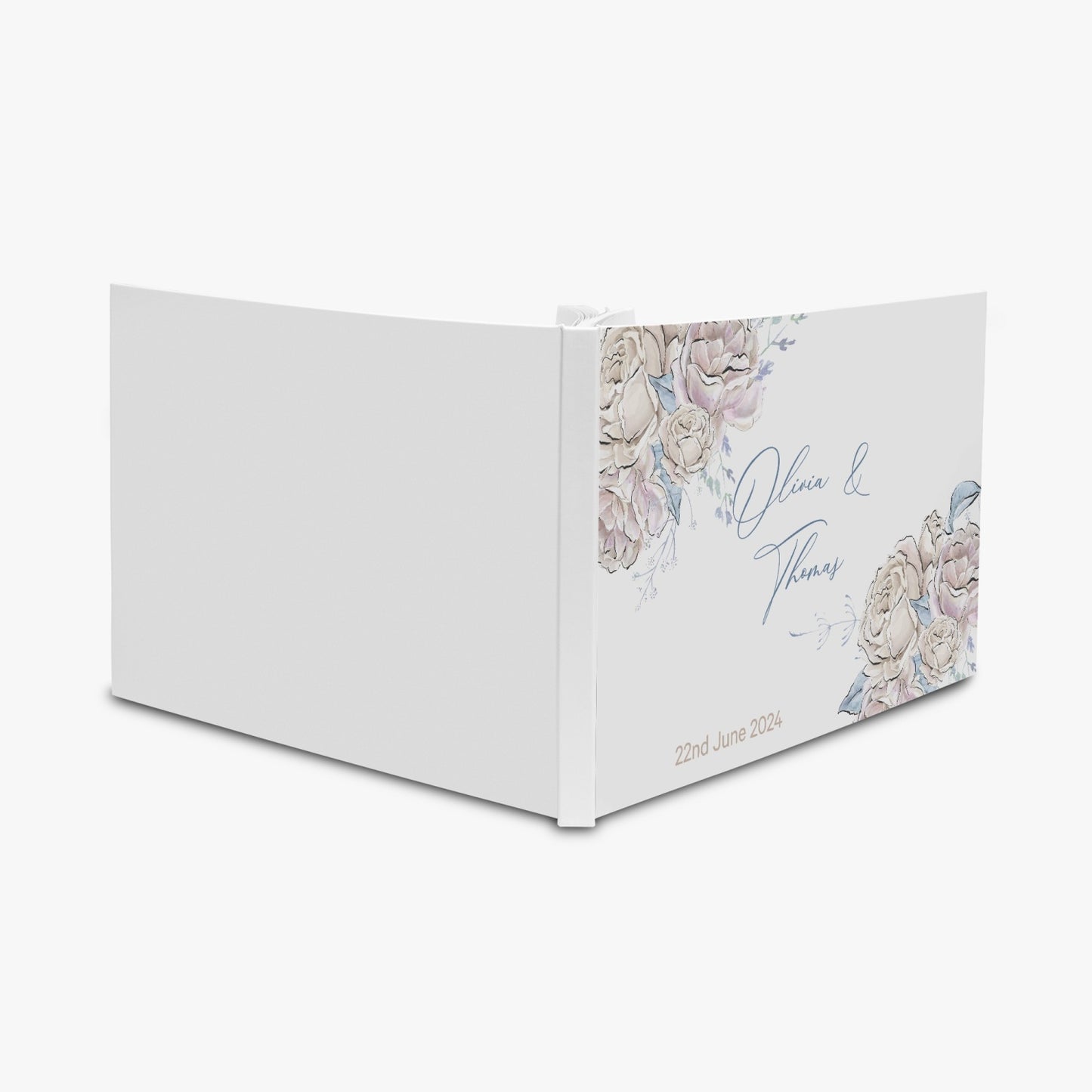 Rectangle Wedding Guest Book, Romance Floral, Personalised