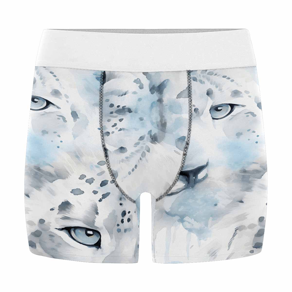 White Leopard Men's All Over Print Boxer Briefs(Made In AUS)