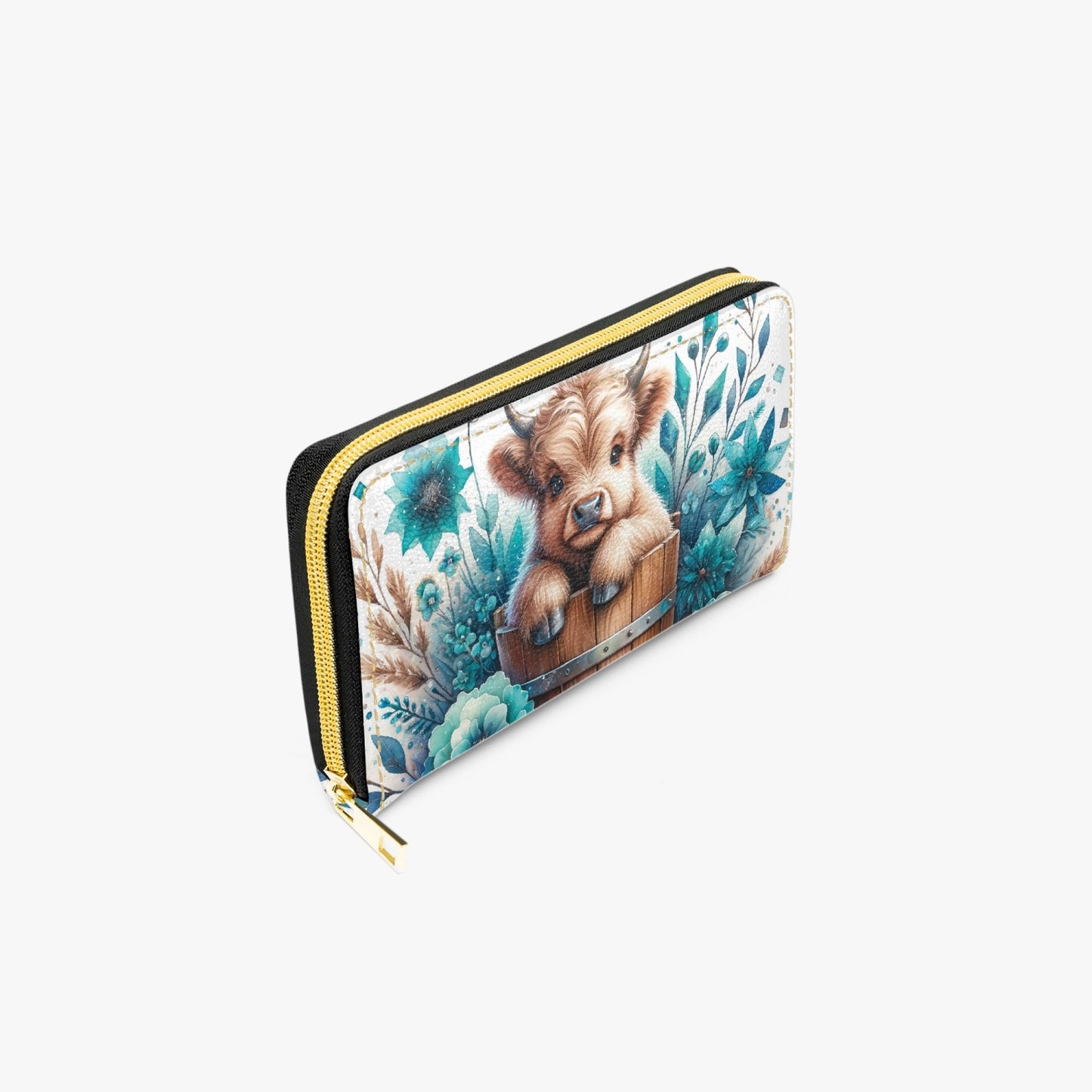 Long Type Zipper Purse - Highland Cow