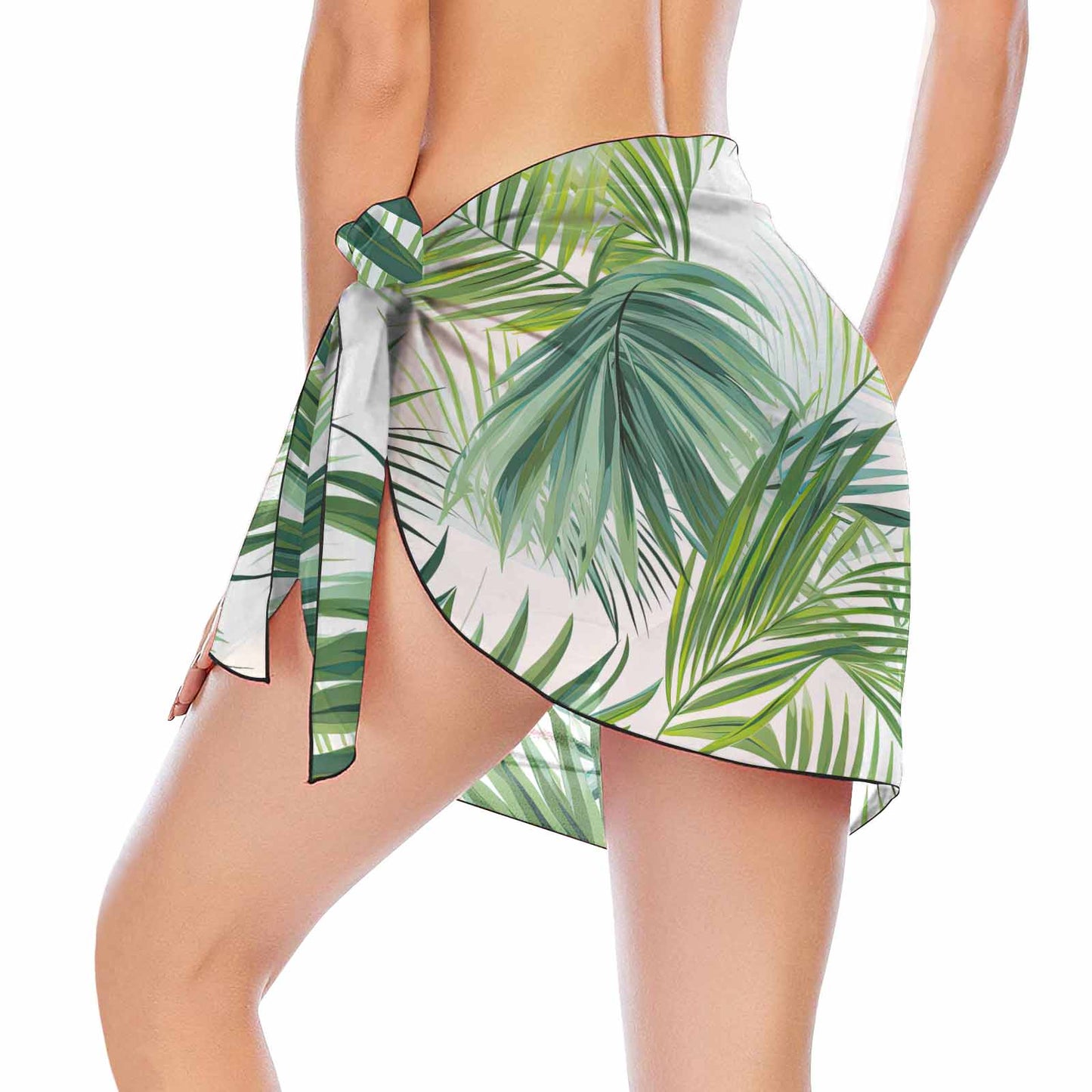 Palm Leaves Green  Women's Beach Sarong Wrap