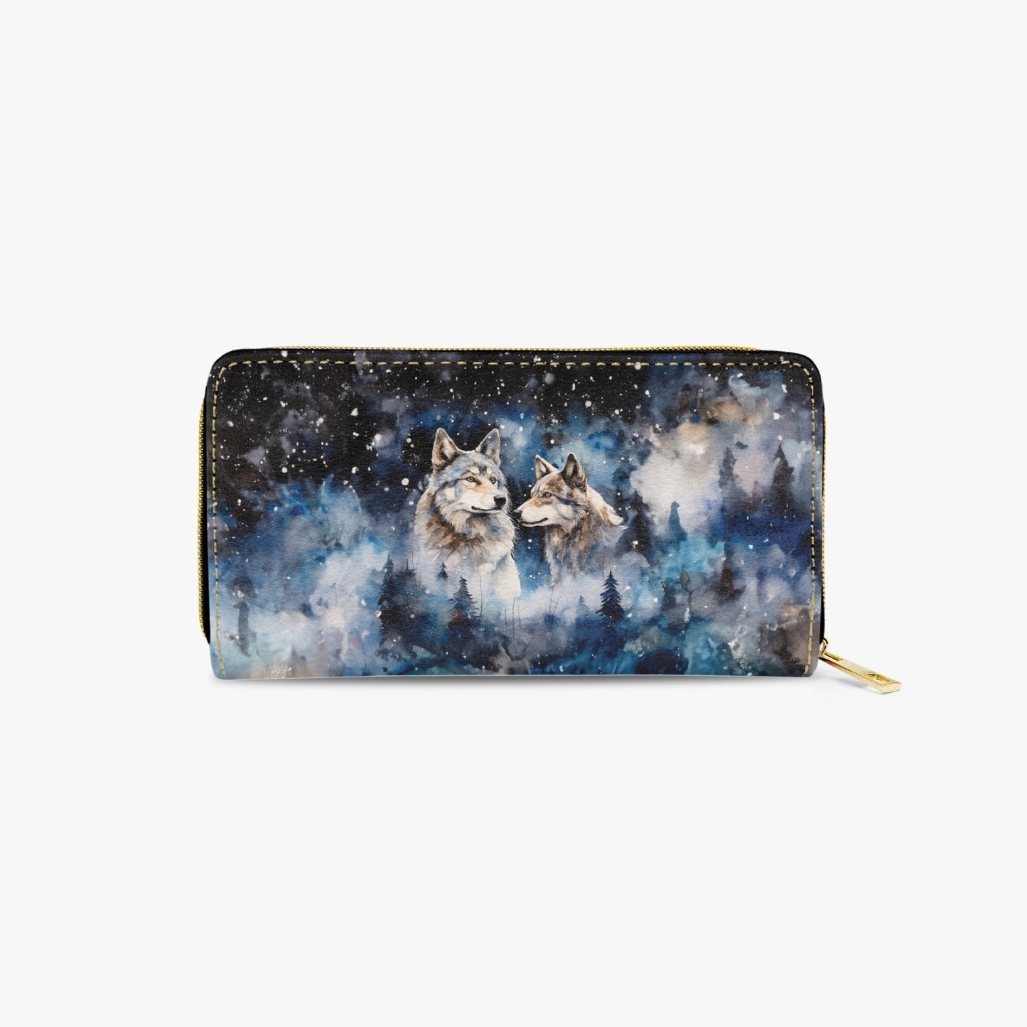 Long Type Zipper Purse, Wolves, awd-547