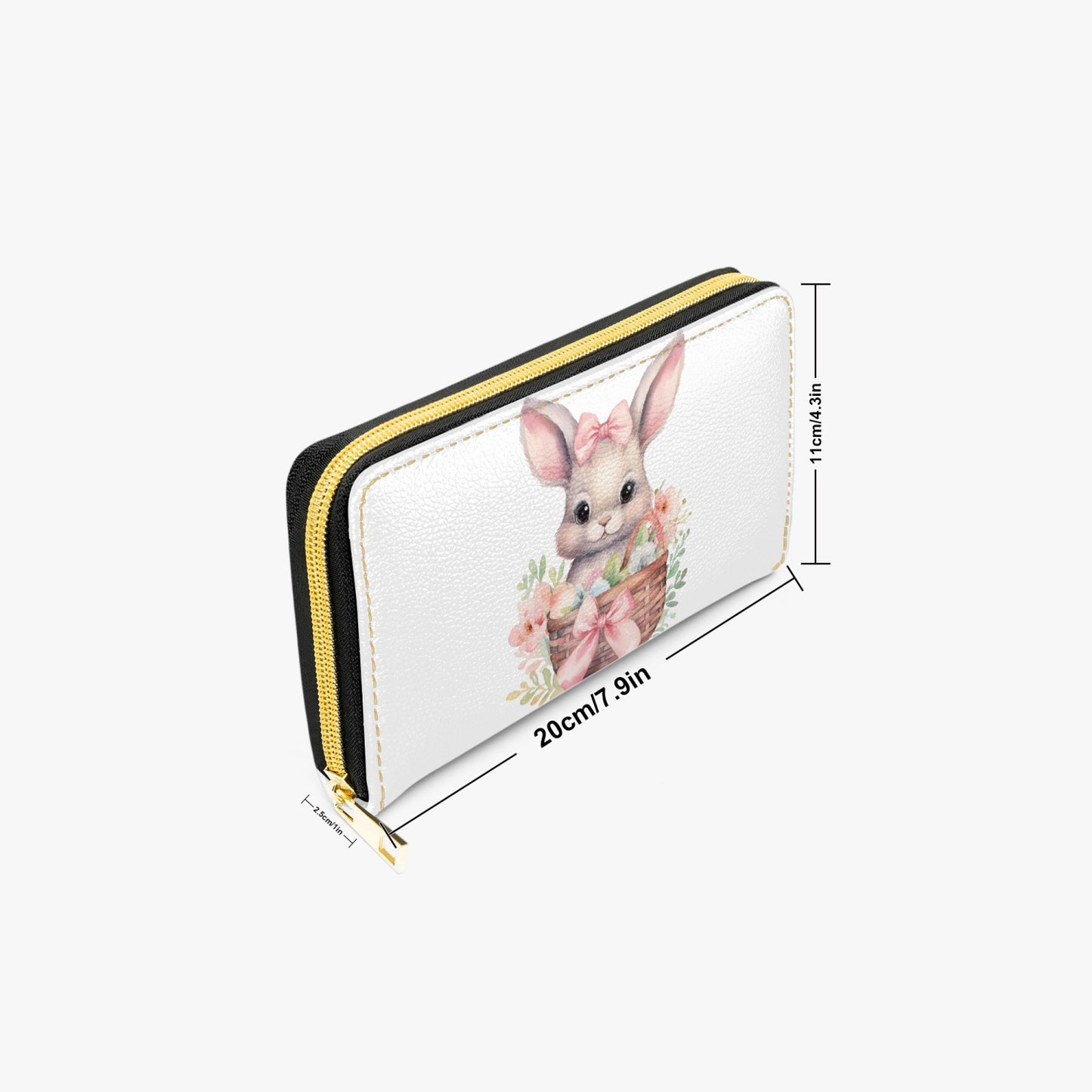 Long Type Zipper Purse, Easter, Rabbit, awd-1346