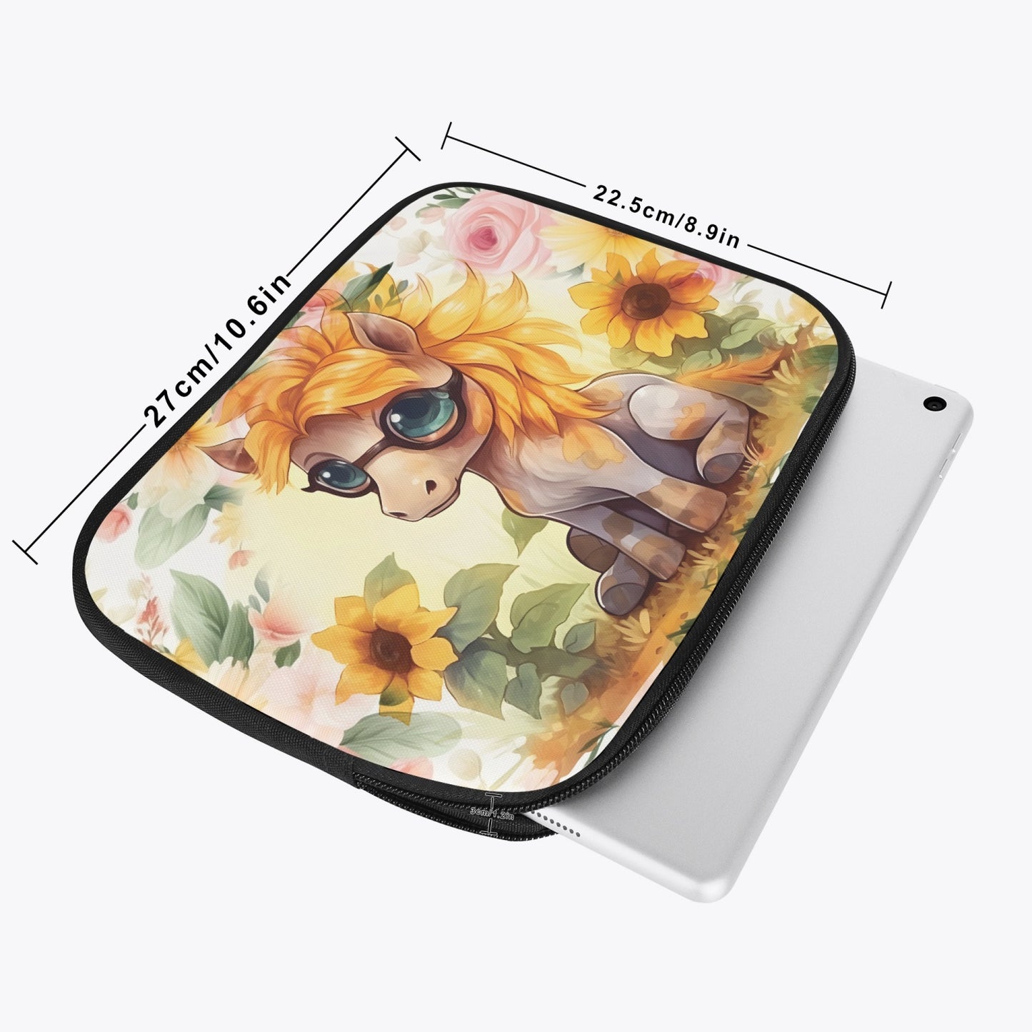 Tablet Sleeve - Donkey, Sunflowers, awd-565