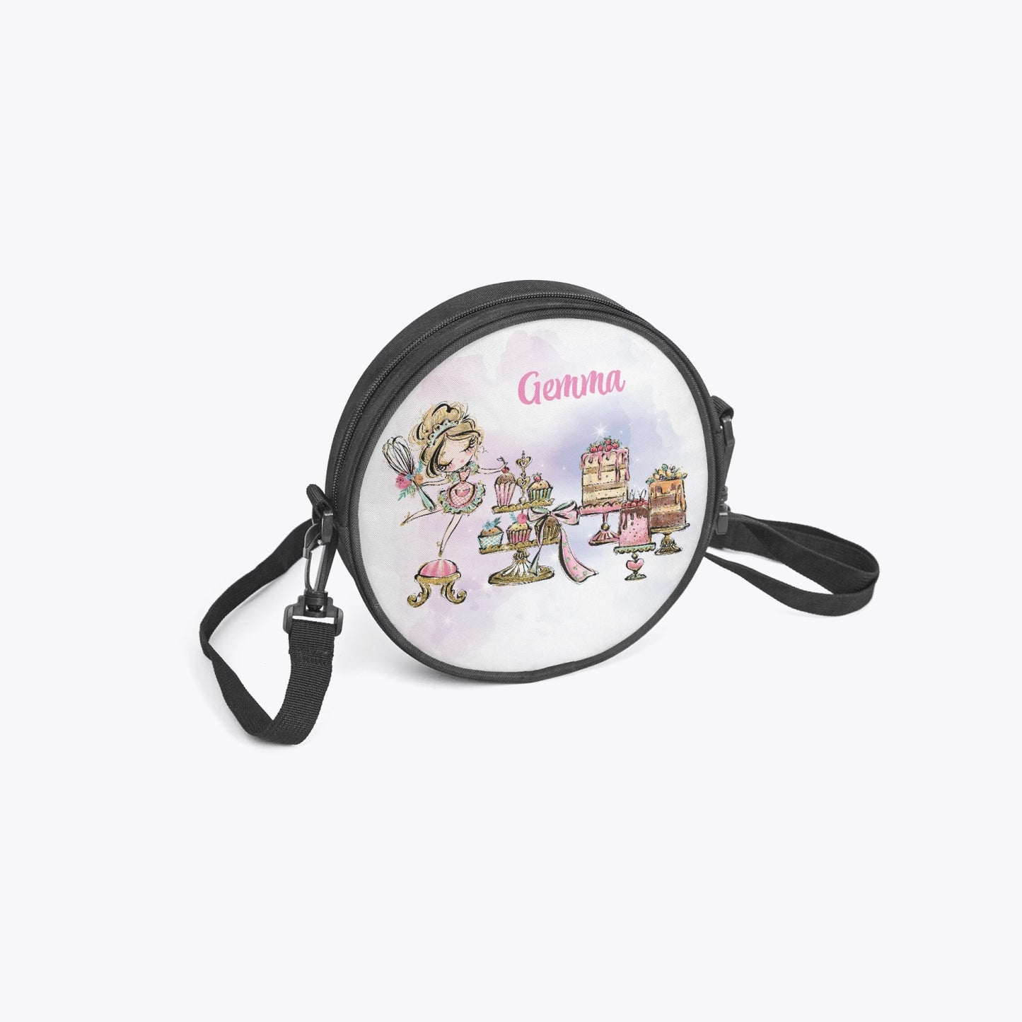 Round Satchel Bag, Baking Sweet Treats, Personalised