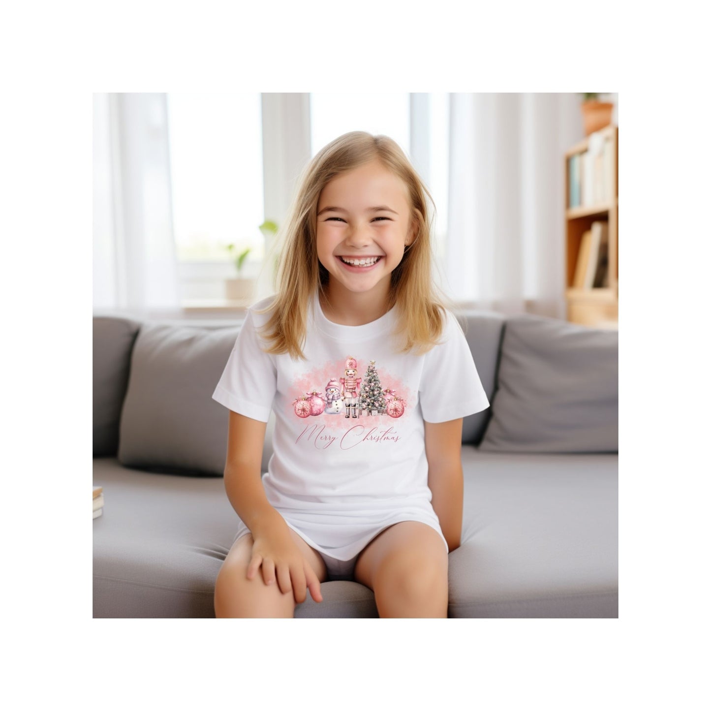 Kids Heavy Cotton™ Tee, Pink Christmas, Nutcracker , Kid Christmas TShirt