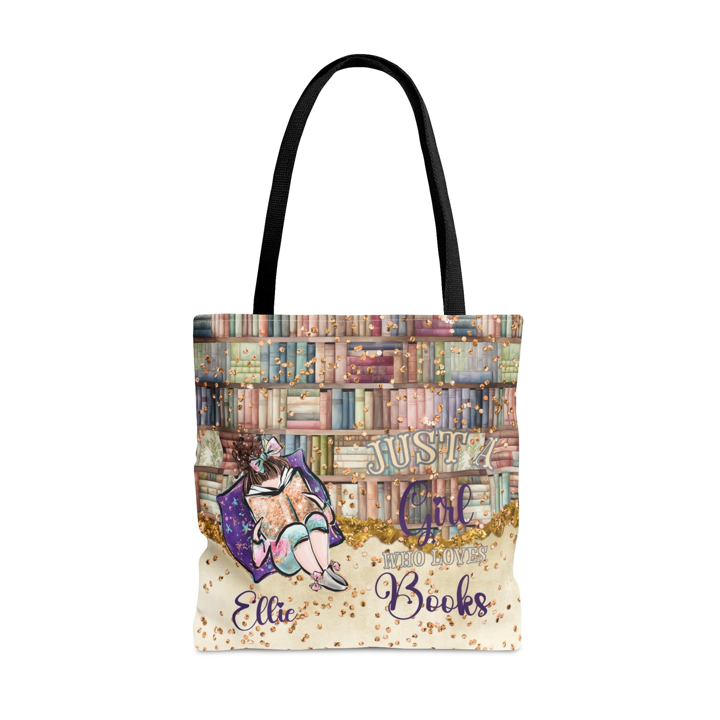 Personalised Tote Bag, Just A Girl Who Loves Books, Brunette Hair  Tote bag