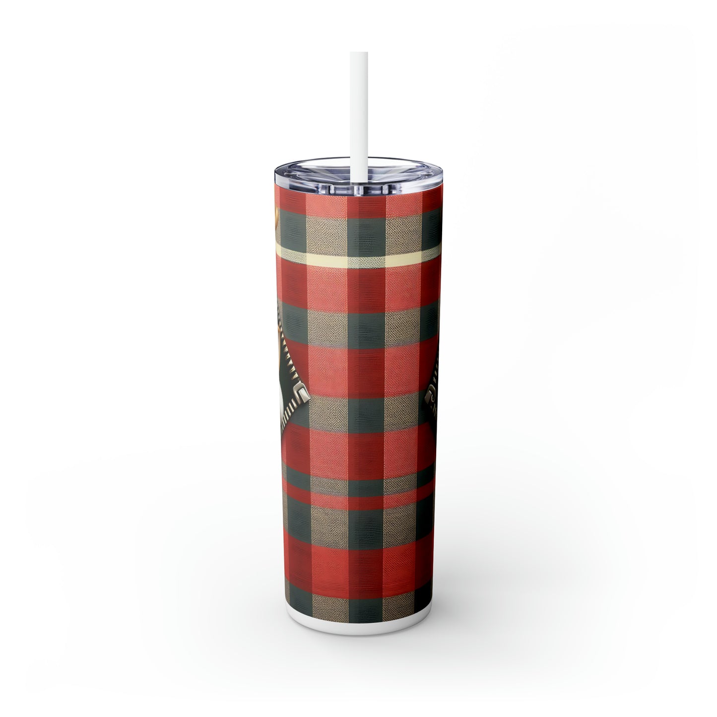 Skinny Tumbler with Straw, 20oz, Reindeer